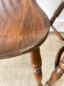 A Set of 8 Vintage English Oak Windsor Chairs