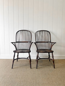 A Set of 8 Vintage English Oak Windsor Chairs