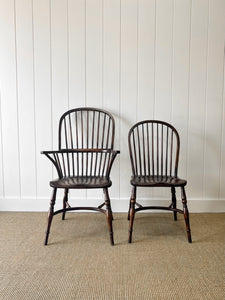 A Set of 8 Vintage English Oak Windsor Chairs
