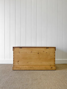 An English Pine Blanket Box or Coffee Table With Iron Handles c1890