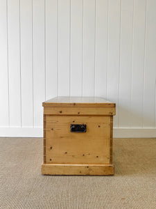 An English Pine Blanket Box or Coffee Table With Iron Handles c1890