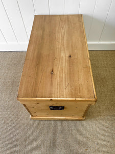 An English Pine Blanket Box or Coffee Table With Iron Handles c1890