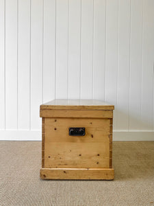 An English Pine Blanket Box or Coffee Table With Iron Handles c1890