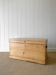 An English Pine Blanket Box or Coffee Table With Iron Handles c1890