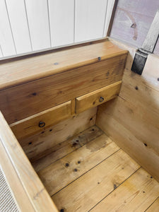 An English Pine Blanket Box or Coffee Table With Iron Handles c1890