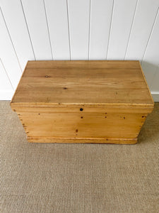 An English Pine Blanket Box or Coffee Table With Iron Handles c1890