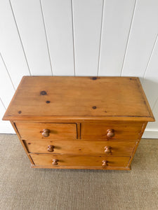 An Good English Pine Chest of Drawers Dresser c1890