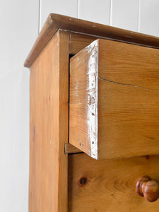 An Good English Pine Chest of Drawers Dresser c1890