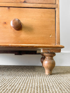 An Good English Pine Chest of Drawers Dresser c1890