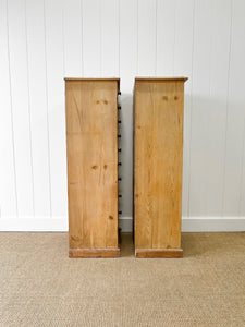 A Pair of 19th Century English Pine Banks of Drawers