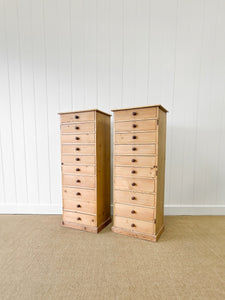 A Pair of 19th Century English Pine Banks of Drawers