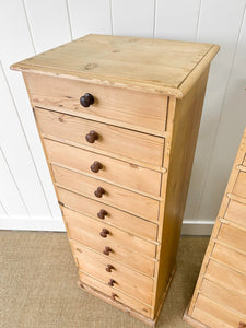 A Pair of 19th Century English Pine Banks of Drawers