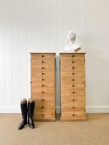 A Pair of 19th Century English Pine Banks of Drawers