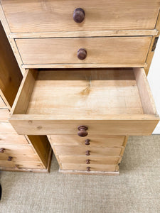 A Pair of 19th Century English Pine Banks of Drawers