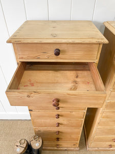 A Pair of 19th Century English Pine Banks of Drawers