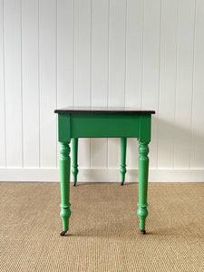 An Antique English Country Library Table or Desk on Castors c1890