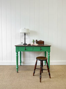 An Antique English Country Library Table or Desk on Castors c1890