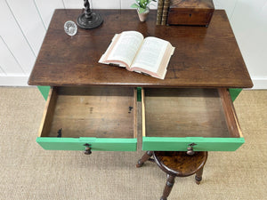 An Antique English Country Library Table or Desk on Castors c1890