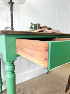 An Antique English Country Library Table or Desk on Castors c1890