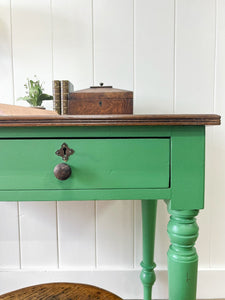 An Antique English Country Library Table or Desk on Castors c1890