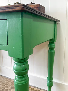 An Antique English Country Library Table or Desk on Castors c1890