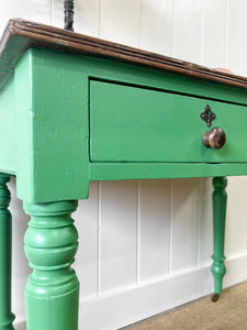 An Antique English Country Library Table or Desk on Castors c1890