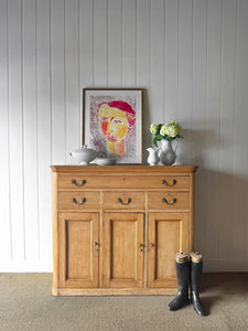 A Rustic English 19th Century Pine Cupboard c1880