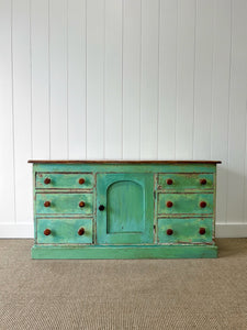 A Large English Country 6 Drawer Pine Buffet or Sideboard c1860