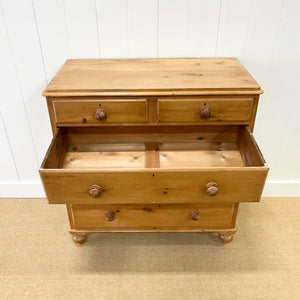 A 19th Century English Pine Chest of Drawers/Dresser with Tulip Feet