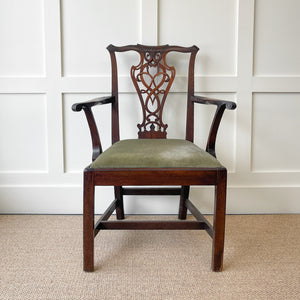 Antique Mahogany Armchair Chippendale Style