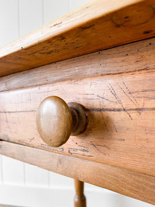 Antique English Country Pine Console Table or Desk c1890