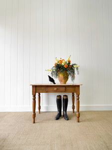 Antique English Country Pine Console Table or Desk c1890
