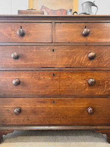 An Antique George III Country Made Oak Chest of Drawers