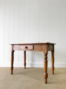 Antique English Country Pine Console Table or Desk c1890