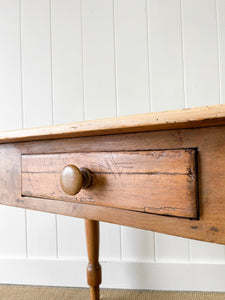 Antique English Country Pine Console Table or Desk c1890