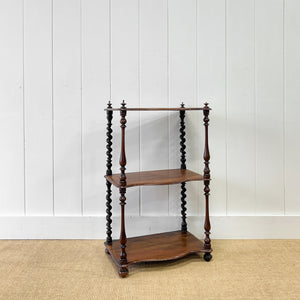 An English Victorian Mahogany "What-Not" Shelf