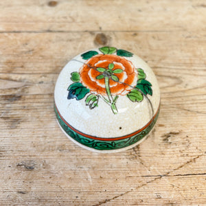 Chinese Famille Verte Ginger Jar & Cover Birds Porcelain Late Qing