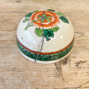 Chinese Famille Verte Ginger Jar & Cover Birds Porcelain Late Qing
