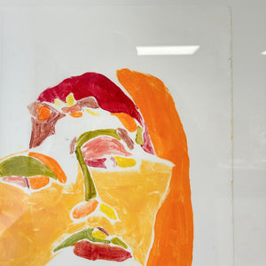 A Pair of Portrait Mono Print Paintings By Detroit Artist Mary Rousseaux