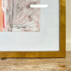 A Large Portrait Mono Print Painting By Detroit Artist Mary Rousseaux