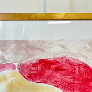 A Large Portrait Mono Print Painting By Detroit Artist Mary Rousseaux