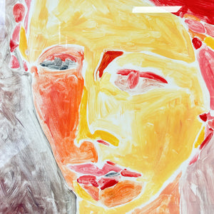 A Large Portrait Mono Print Painting By Detroit Artist Mary Rousseaux