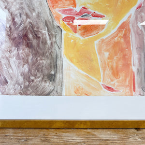A Large Portrait Mono Print Painting By Detroit Artist Mary Rousseaux