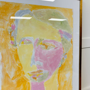 A Large Portrait Mono Print Painting By Detroit Artist Mary Rousseaux