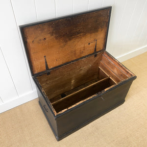 An English Pine Ebonized Blanket Box
