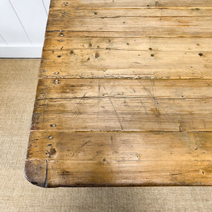 An Antique English Country Pine 5 ft Kitchen Dining Table c1890