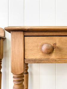 A Charming Pair of English Pine Bedside Tables