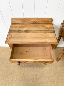 A Charming Pair of English Pine Bedside Tables