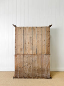 A 19th Century English Pine Bookcase Cabinet or Hutch with Glazed Doors