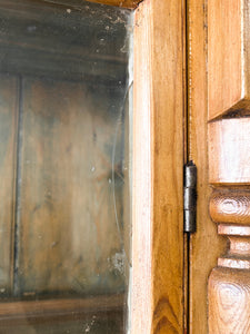 A 19th Century English Pine Bookcase Cabinet or Hutch with Glazed Doors